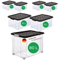 Novatool Novaliv 7 tlg Sparset Aufbewahrungsboxen mit Deckel 1x80