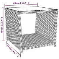 VidaXL 3-tlg. Garten-Essgruppe mit Kissen Grau Poly Rattan