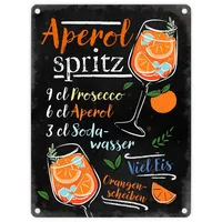 Speecheese Cocktail-Rezept Aperol Spritz Metallschild in 15x20 cm Ideal