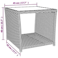 VidaXL 3-tlg. Garten-Essgruppe mit Kissen Grau Poly Rattan