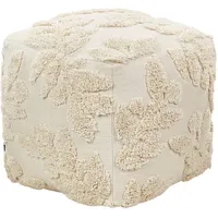 Beliani Pouf Beige Textil, 1-Sitzer, Quadratisch, 45x45x45 cm Wohnzimmer,