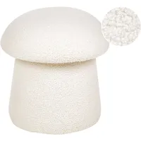 Beliani Pouf Bouclé weiß ⌀ 45 cm Pilzform TIOGA