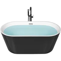 Beliani Beliani, Badewanne Schwarz Kunststoff, Oval, 72x59x170 cm