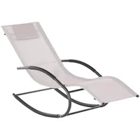 Beliani Gartenliege Beige Schwarz 155x60x90