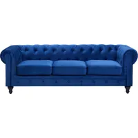 Beliani Sofa Samtstoff Marineblau CHESTERFIELD