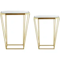 Beliani Beistelltisch Set 2er Set Spiegel/Gold SIERRA