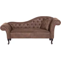 Beliani Chaiselongue Kunstleder Hellbraun