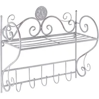 Beliani Wandregal 1 Boden 5 Haken 60 x 20