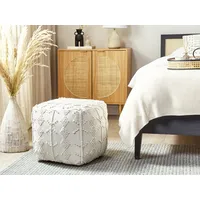 Beliani Pouf Baumwolle weiß 40 x 40 cm WARANGAL