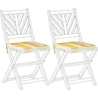 Beliani 286124-362698 Sitzkissen 2er Set TERNI in gelb/weiß für