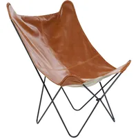 Beliani Schmetterlingssessel Kunstleder goldbraun / schwarz NYBRO