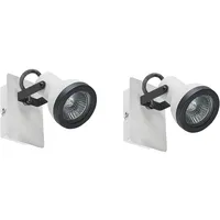 Beliani Strahler 2er Set BARO verstellbar Metall Weiß