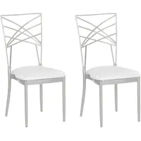 Beliani Esszimmerstuhl 2er Set GIRARD Metall Silber