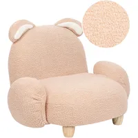 Beliani Kindersessel Teddy-Optik beige Tierform Hase KANNA