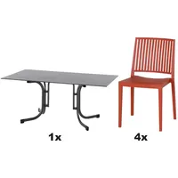 Siena Garden Gartenmöbel Set Lane 5-teilig 4 Stühle und
