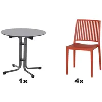 Siena Garden Gartenmöbel Set Lane 5-teilig 4 Stühle und