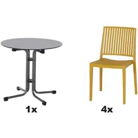 Siena Garden Gartenmöbel Set Lane 5-teilig 4 Stühle und