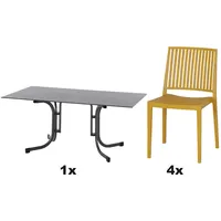 Siena Garden Gartenmöbel Set Lane 5-teilig 4 Stühle und