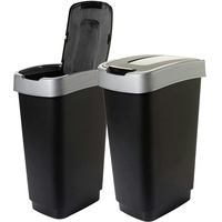 2friends 2x50 Liter Abfalleimer mit Schwingdeckel - 56,5x29,5x39,5 cm,