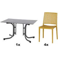 Siena Garden Gartenmöbel Set Lane 5-teilig 4 Stühle und