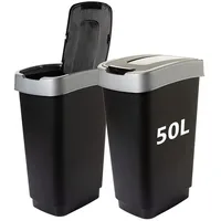 Centi 2 Stk Abfalleimer 50L Twist Swingeimer Mülleimer Müllbehälter