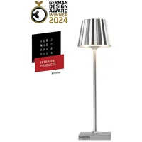 SOMPEX Dekoleuchte Aluminium 21,0 cm Akku dimmbar silber