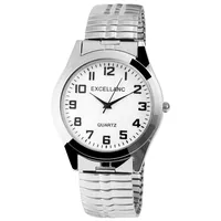Excellanc Herrenuhr mit Metallzugband - Silber/Weiß