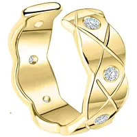 VIVANCE Ohrclips 925-Sterling Silber vergoldet Zirkonia gelb one-size