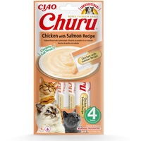 INABA Churu Katzenleckerli mit Huhn und Lachsgeschmack 4x14g