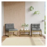 VidaXL Gartensofas mit Kissen 2 Stk. Kiefernholz Imprägniert 0