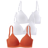 PETITE FLEUR Bralette-BH Damen 2xweiß+1xmanderine Gr.85A