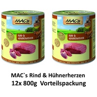 MAC's Cat Rind & Hühnerherzen 12 x 800g Dose