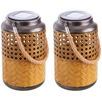 ETC Shop Outdoorleuchte Solar Laterne Außen Boho Deko Solarleuchte