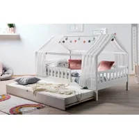 TICAA Kinderbett Hausbett mit Tüll Kim
