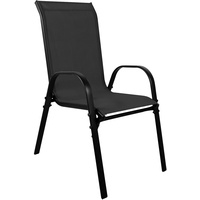 Mojawo XL Stapelstuhl Metall schwarz Textilen