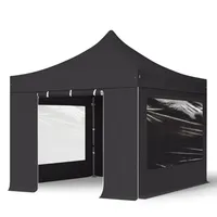 TOOLPORT 3x3m - mit 4 Seitenteilen (Panoramafenster) premium Dach