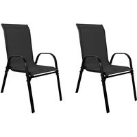 Mojawo 2 Stk. XL Stapelstuhl Metall schwarz Textilen Farbe