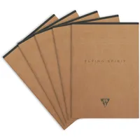 Clairefontaine 5x Block A5 70 Blatt liniert, Braun Motiven