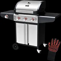 Deluxe4home Gasgrill silber