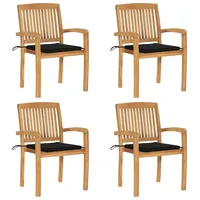 VidaXL Stapelbare Gartenstühle mit Kissen 59 x 95,5 x