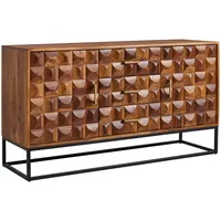 FineBuy Sideboard 145cm Sheesham Kommode mit 2 Türen &