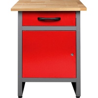 Ondis24 Werkbank rot (rot, anthrazit), B:60cm H:85cm T:60cm, Edelstahl,