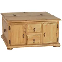 MiaMöbel Mexico Truhentisch 80cm Massivholz Pinie Mexiko Möbel Mexikanisch