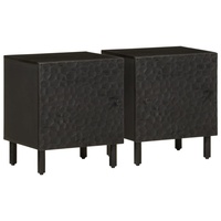 VidaXL Nachttische 2 Stk. Schwarz 40x33x46 cm Massivholz Mango