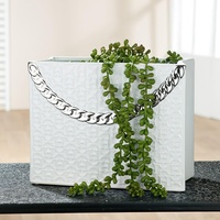 Gilde Deko Vase Weiss - Dekovase Tasche HX Keramik,