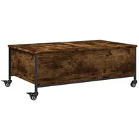 VidaXL Couchtisch mit Rollen Räuchereiche 91x55x34 cm Holzwerkstoff
