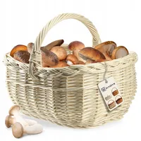 Kadax Weidenkorb für Pilze, Ovaler Korb zum Einkaufen -