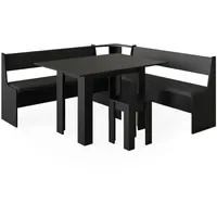 Vicco Eckbankgruppe Roman Schwarz, 180 x 41.5 cm mit