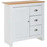 KADIMA DESIGN Moderne Schubladenkommode, Eiche-Finish, 3 Schubladen, 2 Türfächer