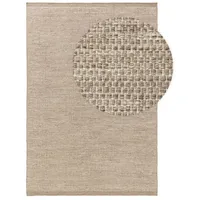 Benuta pure Wollteppich Rocco Taupe 70x140 cm - Naturfaserteppich